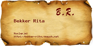 Bekker Rita névjegykártya